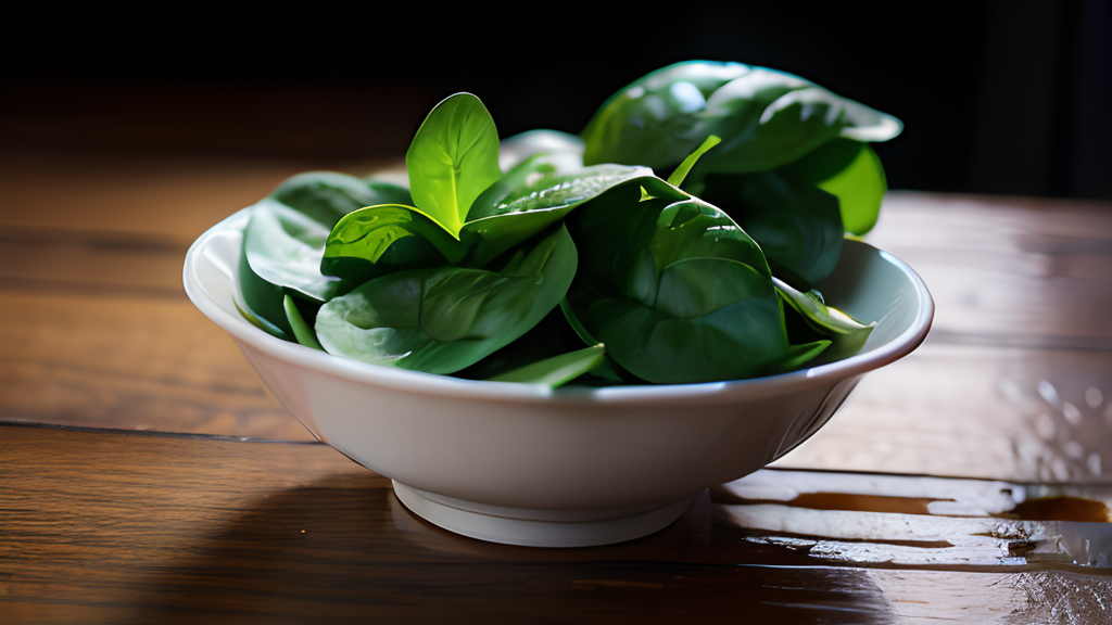 A white bowl on a wooden table.