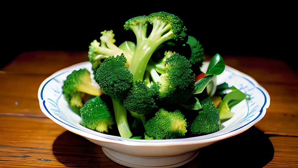 A bowl of broccoli.