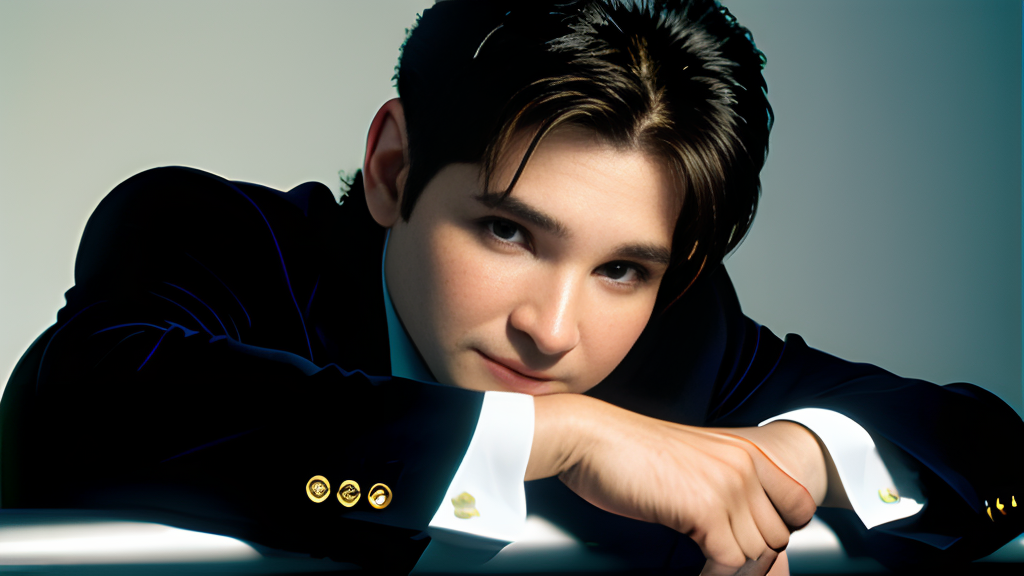 A man in a suit leaning against a railing.