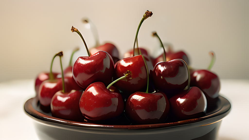 Cherries in a bowl.