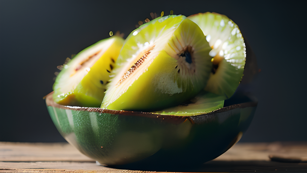 A bowl of kiwi fruit.