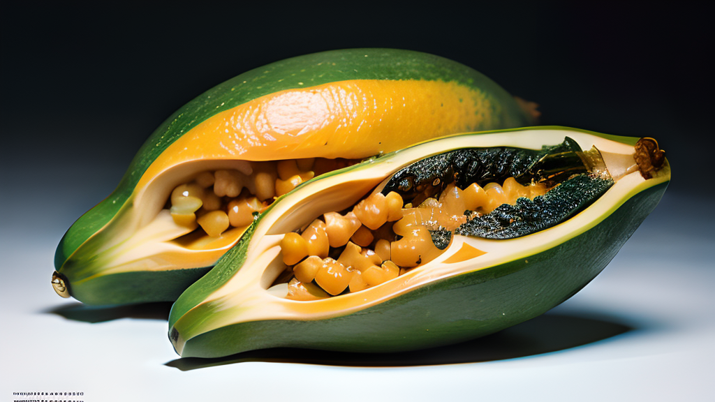 A green papaya fruit.