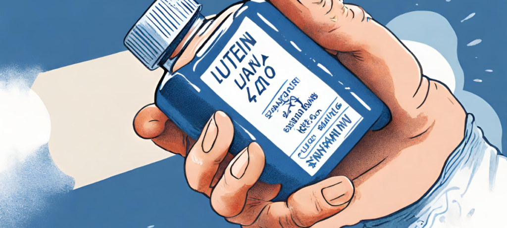 An illustration of a hand holding a bottle of medicine.